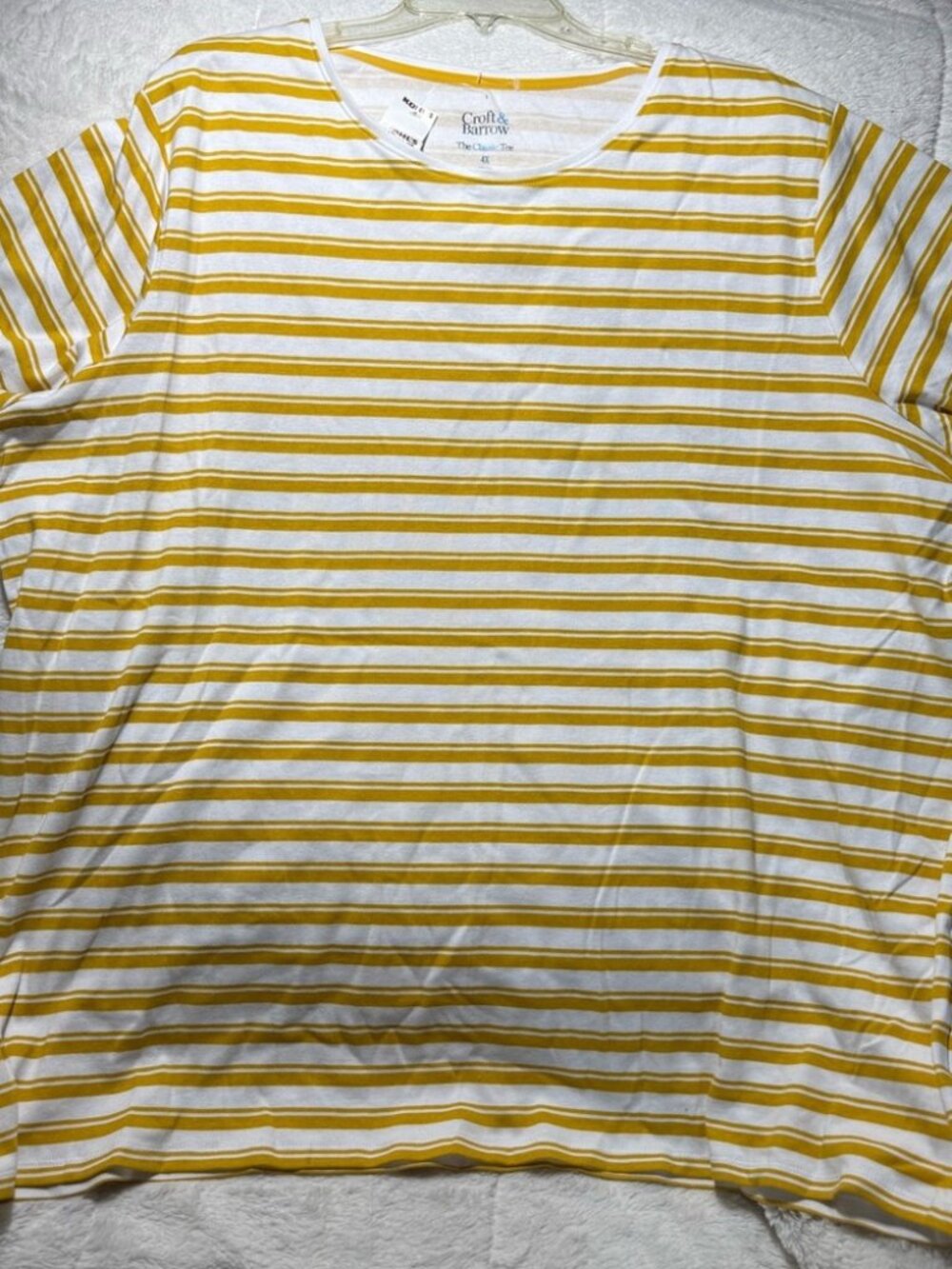 Croft & Barrow Mustard Striped Classic Tee
